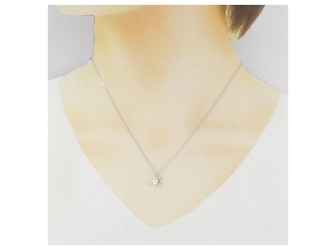 Autre Marque Collana Vendome in platino con perla Akoya e diamanti - vista 6