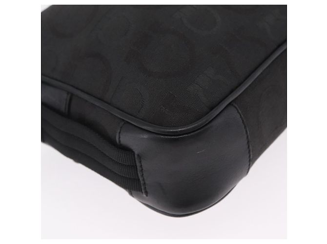 Salvatore Ferragamo Gancini Shoulder Bag Canvas Black Silver Auth 211918A - Jerrillo - vista 14