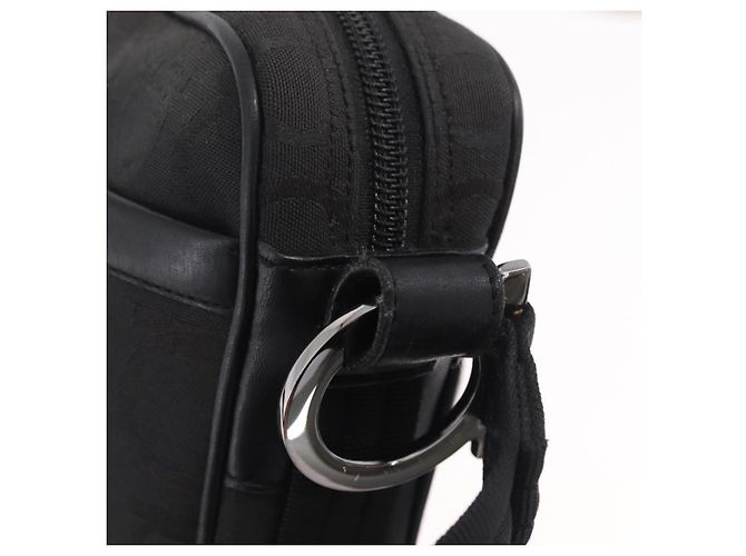 Salvatore Ferragamo Gancini Shoulder Bag Canvas Black Silver Auth 211918A - Jerrillo - vista 17