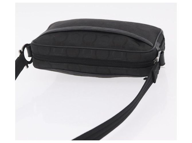 Salvatore Ferragamo Gancini Shoulder Bag Canvas Black Silver Auth 211918A - Jerrillo - vista 6