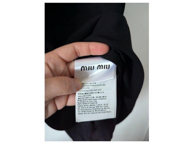 Miu Miu Abito nero adornato con perle e strass - vista 8