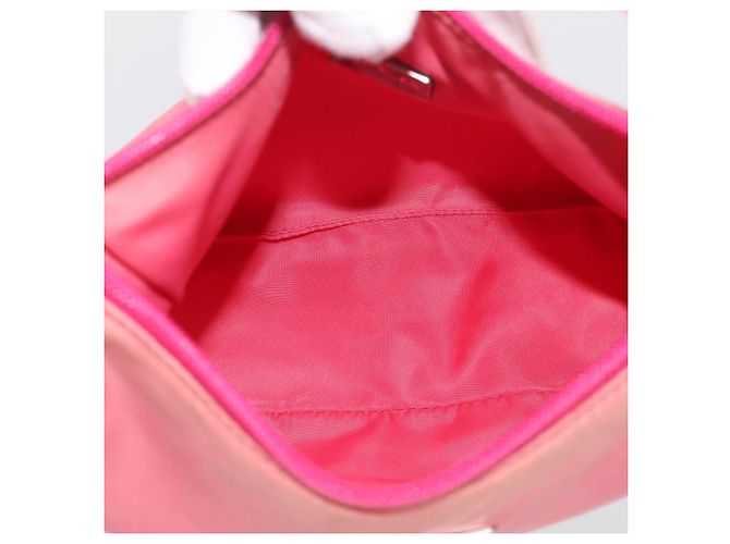 PRADA Hand Pouch Hand Bag Nylon Pink Silver Auth 213002 - Jerrillo - vista 17