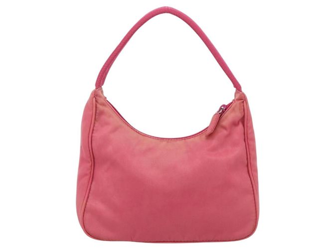PRADA Hand Pouch Hand Bag Nylon Pink Silver Auth 213002 - Jerrillo - vista 3