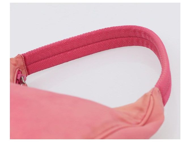 PRADA Hand Pouch Hand Bag Nylon Pink Silver Auth 213002 - Jerrillo - vista 8