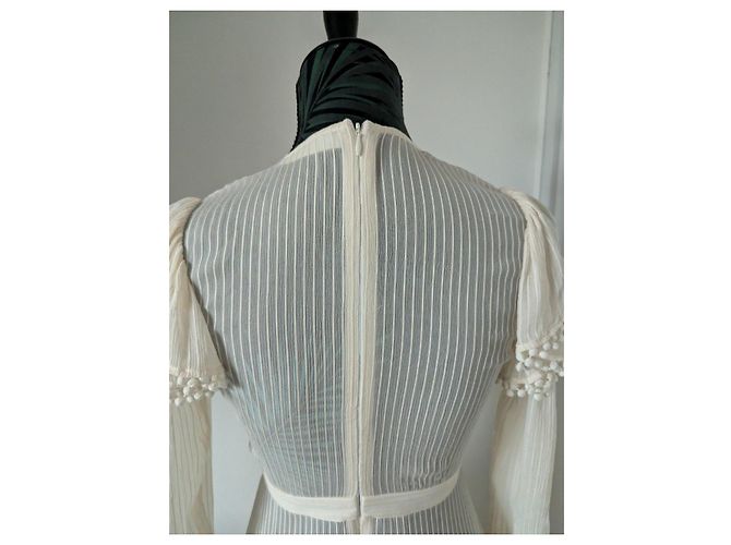Vestido largo Zimmermann en crepe plisado blanco - vista 10