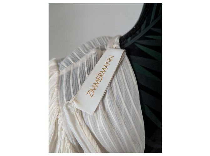 Vestido largo Zimmermann en crepe plisado blanco - vista 11
