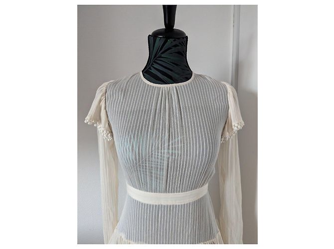 Vestido largo Zimmermann en crepe plisado blanco - vista 2