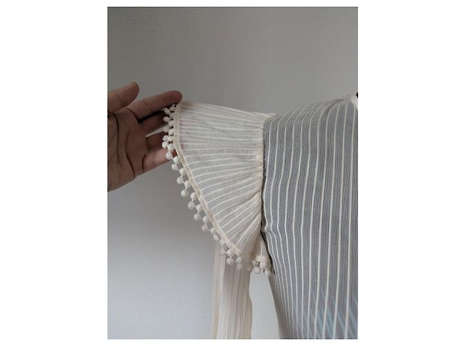 Vestido largo Zimmermann en crepe plisado blanco - vista 3