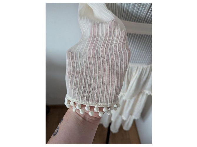 Vestido largo Zimmermann en crepe plisado blanco - vista 4