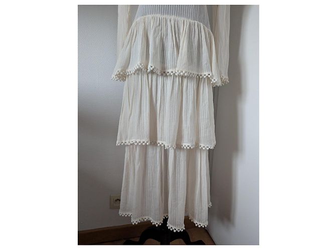 Vestido largo Zimmermann en crepe plisado blanco - vista 6
