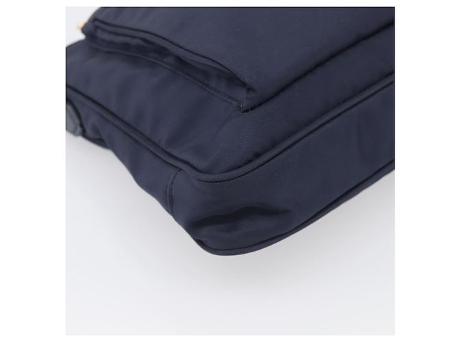 Sac à épaule PRADA Nylon Navy Gold Auth 213147A - Jerrillo - vue 11