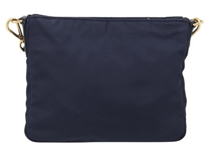 Sac à épaule PRADA Nylon Navy Gold Auth 213147A - Jerrillo - vue 3