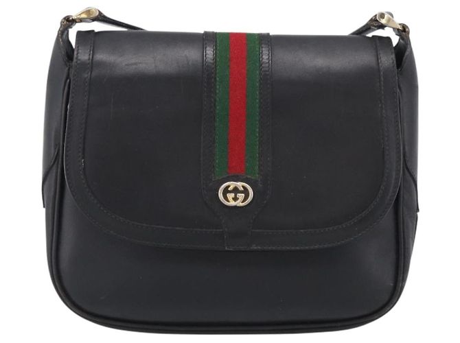 GUCCI Micro GG Supreme Web Sherry Line Bag Leather Black 001 41 4425 Auth 213166 - Jerrillo - vista 2