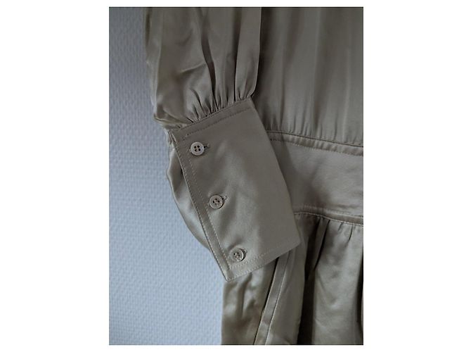 Barbara Bui Robe en soie beige à ornements - vue 3