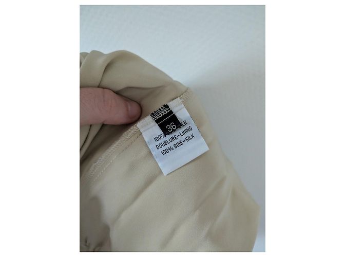 Barbara Bui Robe en soie beige à ornements - vue 8