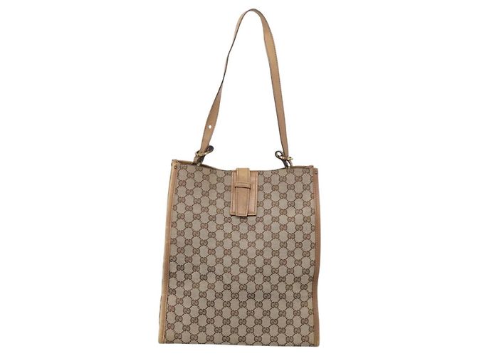 GUCCI Bolsa de Ombro em Lona GG Bege Dourado 109101 Auth 213151 - Jerrillo - vista 2