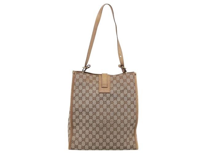 GUCCI Bolsa de Ombro em Lona GG Bege Dourado 109101 Auth 213151 - Jerrillo - vista 3