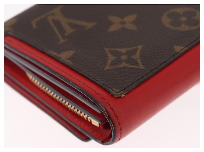 LOUIS VUITTON Monogram Portefeuille Flore Compact Wallet Red M64587 Auth 213188 - Jerrillo - vista 10