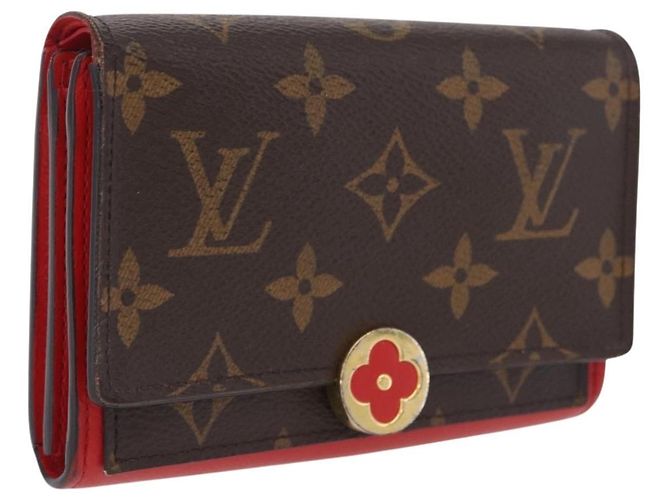 LOUIS VUITTON Monogram Portefeuille Flore Compact Wallet Red M64587 Auth 213188 - Jerrillo - vista 2