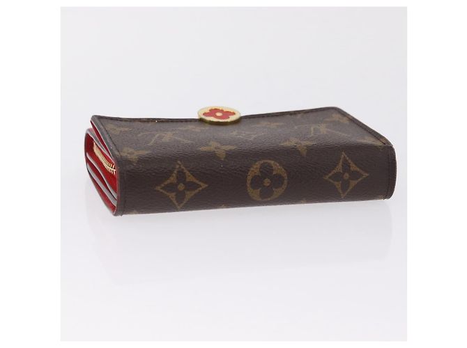 LOUIS VUITTON Monogram Portefeuille Flore Compact Wallet Red M64587 Auth 213188 - Jerrillo - vista 6