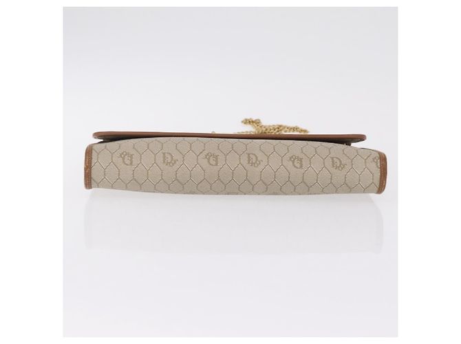 Christian Dior Honeycomb Canvas Chain Shoulder Bag PVC Beige Gold Auth ar14359 - Jerrillo - vista 10