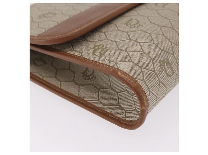 Christian Dior Honeycomb Canvas Chain Shoulder Bag PVC Beige Gold Auth ar14359 - Jerrillo - vista 11