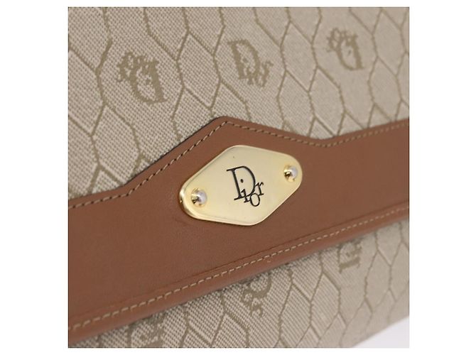 Christian Dior Honeycomb Canvas Chain Shoulder Bag PVC Beige Gold Auth ar14359 - Jerrillo - vista 15