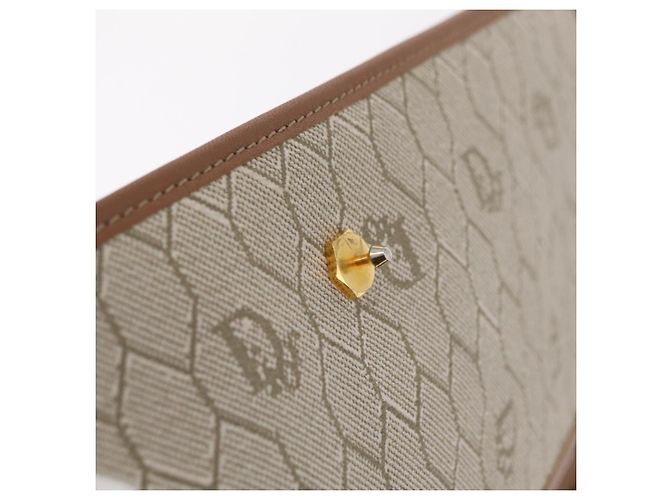 Christian Dior Honeycomb Canvas Chain Shoulder Bag PVC Beige Gold Auth ar14359 - Jerrillo - vista 17