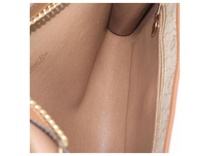 Christian Dior Honeycomb Canvas Chain Shoulder Bag PVC Beige Gold Auth ar14359 - Jerrillo - vista 20