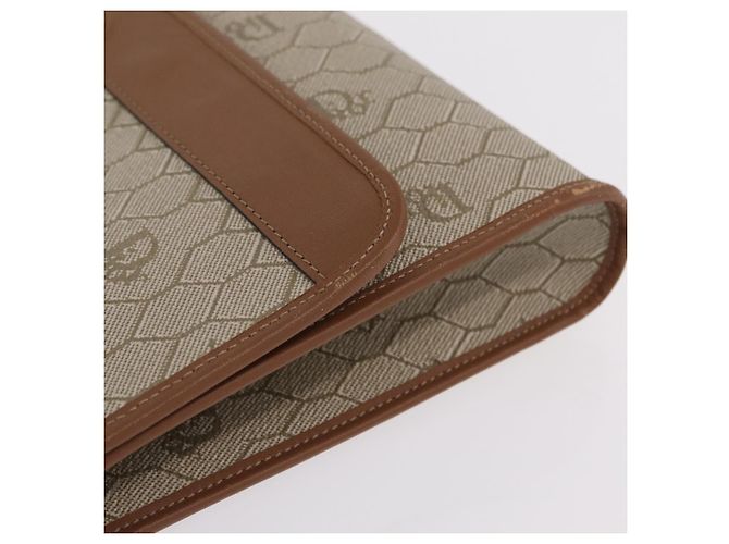 Christian Dior Honeycomb Canvas Chain Shoulder Bag PVC Beige Gold Auth ar14359 - Jerrillo - vista 6