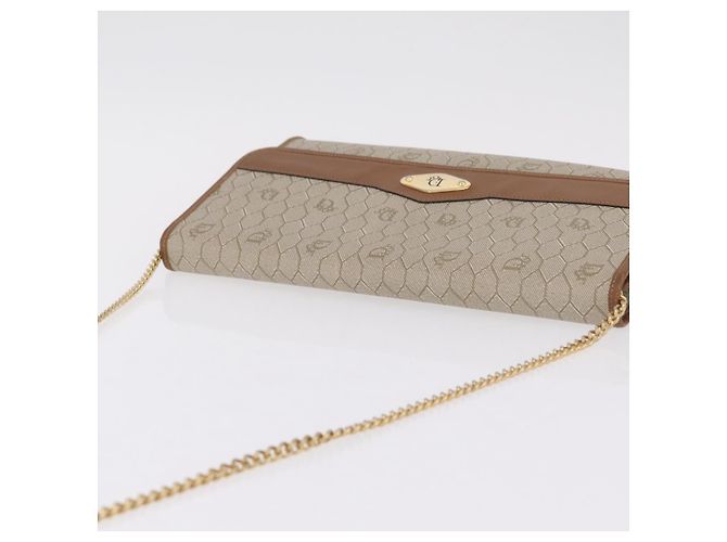 Christian Dior Honeycomb Canvas Chain Shoulder Bag PVC Beige Gold Auth ar14359 - Jerrillo - vista 7