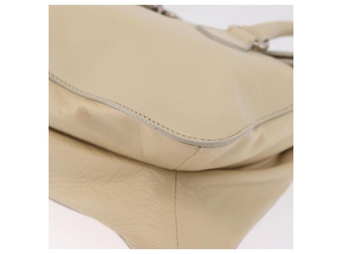 PRADA Tote Bag Couro Marfim Prata Auth ar14347 - Jerrillo - vista 12
