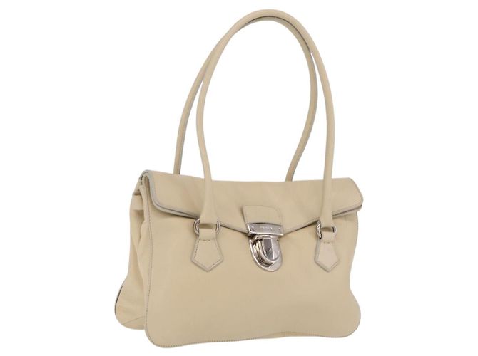 PRADA Tote Bag Couro Marfim Prata Auth ar14347 - Jerrillo - vista 2
