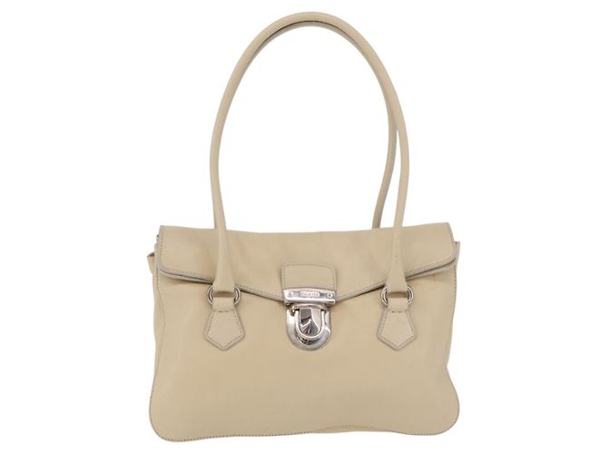 PRADA Tote Bag Couro Marfim Prata Auth ar14347 - Jerrillo - vista 3