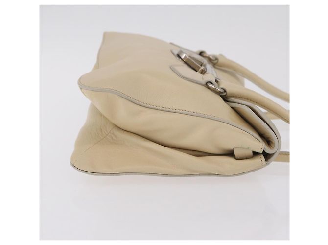 PRADA Tote Bag Couro Marfim Prata Auth ar14347 - Jerrillo - vista 4