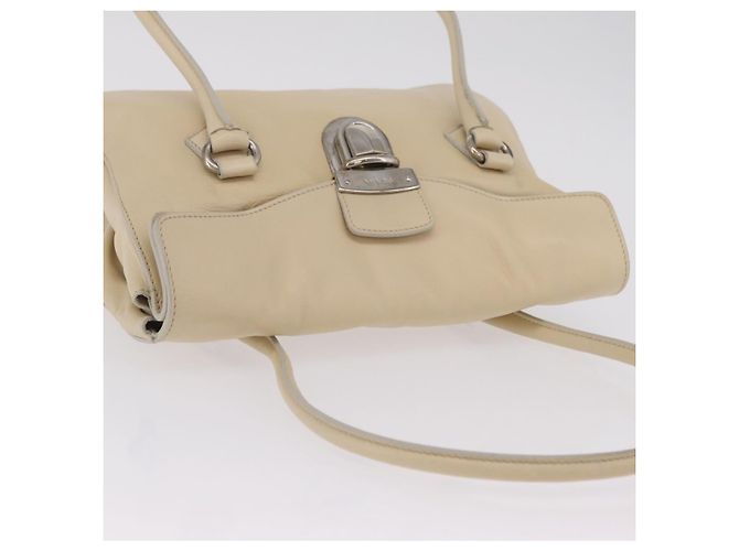 PRADA Tote Bag Couro Marfim Prata Auth ar14347 - Jerrillo - vista 6