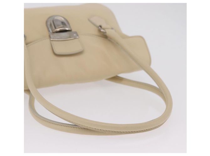 PRADA Tote Bag Couro Marfim Prata Auth ar14347 - Jerrillo - vista 7
