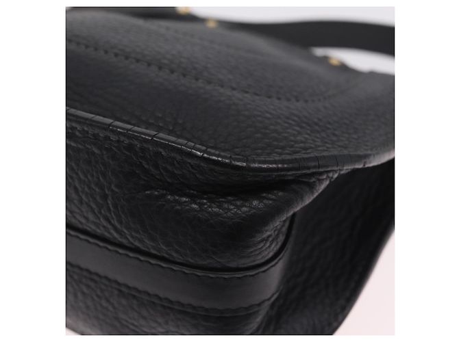 Chloé Chloe Hailey Shoulder Bag Leather Black Gold Auth BA16662A - Jerrillo - vista 11