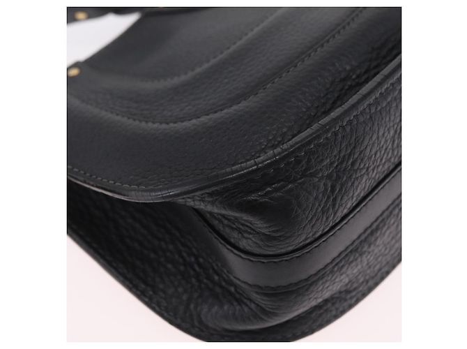 Chloé Chloe Hailey Shoulder Bag Leather Black Gold Auth BA16662A - Jerrillo - vista 12