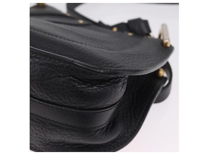 Chloé Chloe Hailey Shoulder Bag Leather Black Gold Auth BA16662A - Jerrillo - vista 13