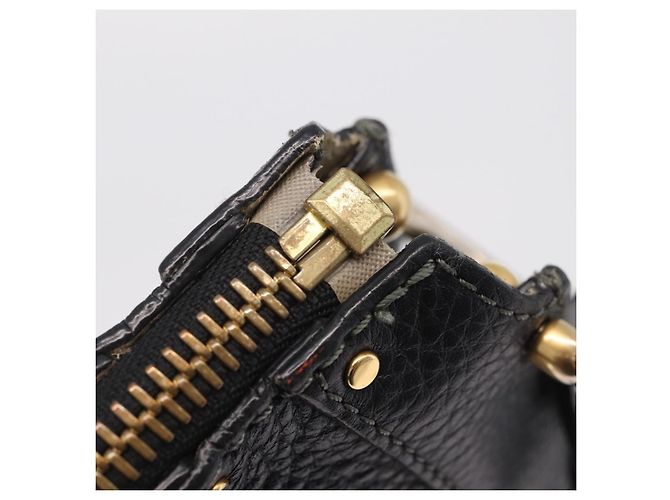 Chloé Chloe Hailey Shoulder Bag Leather Black Gold Auth BA16662A - Jerrillo - vista 15