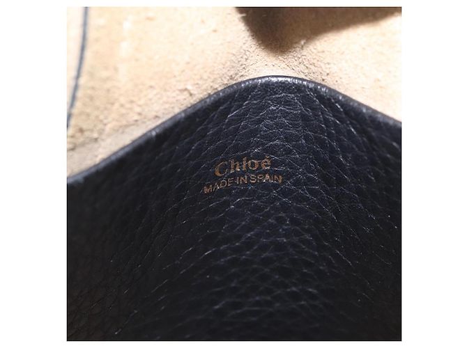 Chloé Chloe Hailey Shoulder Bag Leather Black Gold Auth BA16662A - Jerrillo - vista 16