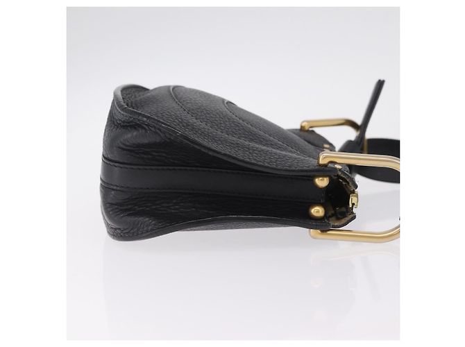 Chloé Chloe Hailey Shoulder Bag Leather Black Gold Auth BA16662A - Jerrillo - vista 4