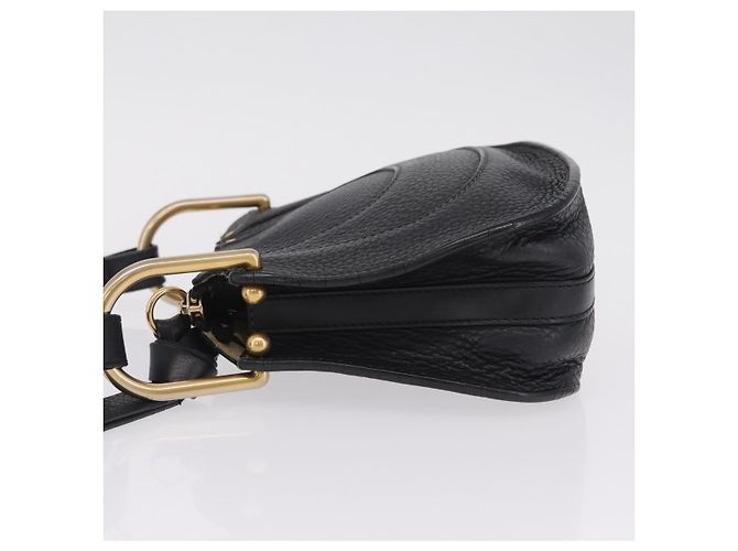 Chloé Chloe Hailey Shoulder Bag Leather Black Gold Auth BA16662A - Jerrillo - vista 5