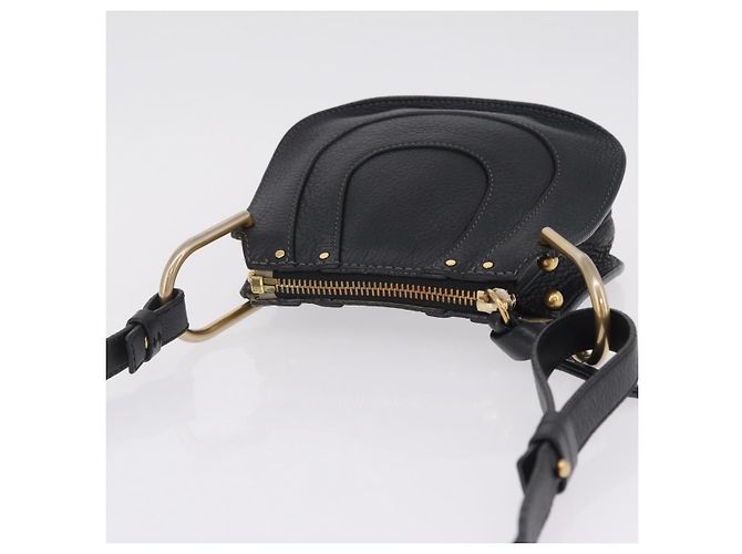 Chloé Chloe Hailey Shoulder Bag Leather Black Gold Auth BA16662A - Jerrillo - vista 6