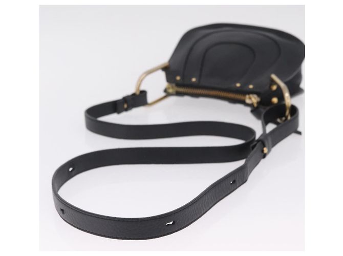Chloé Chloe Hailey Shoulder Bag Leather Black Gold Auth BA16662A - Jerrillo - vista 7