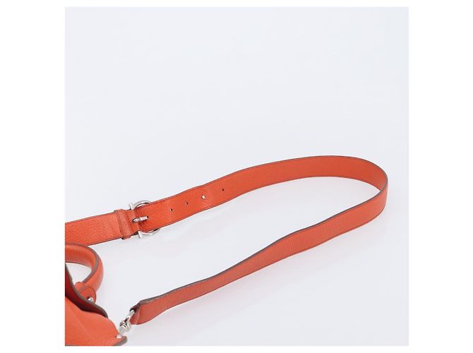 Salvatore Ferragamo Sofia Gancini Bag Leather 2way Orange Silver Auth BA16681A - Jerrillo - vista 10