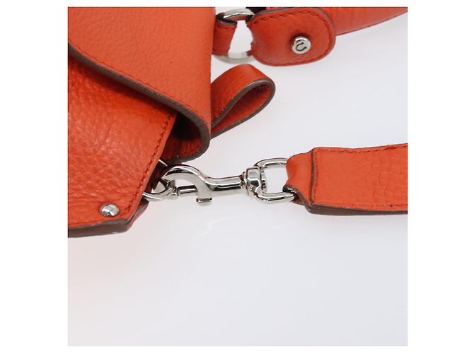 Salvatore Ferragamo Sofia Gancini Bag Leather 2way Orange Silver Auth BA16681A - Jerrillo - vista 12