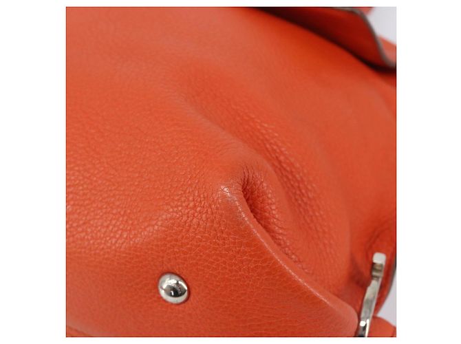 Salvatore Ferragamo Sofia Gancini Bag Leather 2way Orange Silver Auth BA16681A - Jerrillo - vista 14