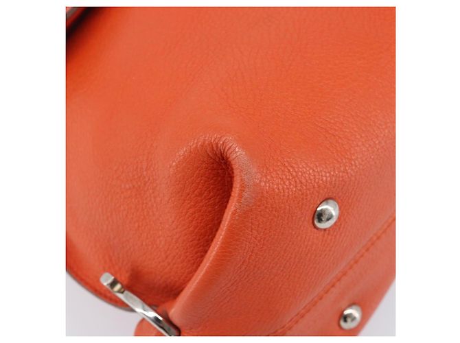 Salvatore Ferragamo Sofia Gancini Bag Leather 2way Orange Silver Auth BA16681A - Jerrillo - vista 15